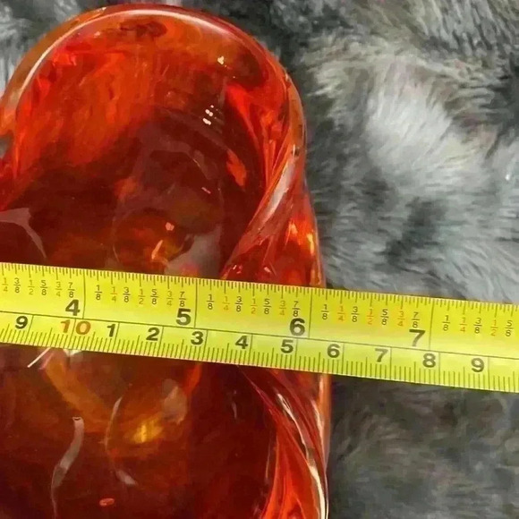 Vintage  Orange Art Glass Bowl - Picture 10 of 16